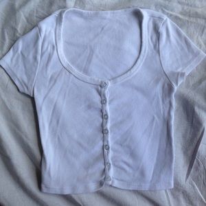 2x1 Rib Button Crop Top