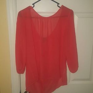 Orange chiffon top