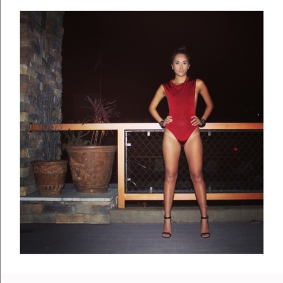 Deep red/maroon leotard