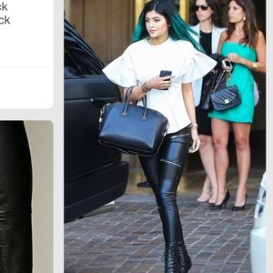 Zara leather pants with zipper BNWT