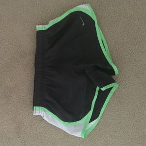 Nike shorts black with green outline!!!!!!!