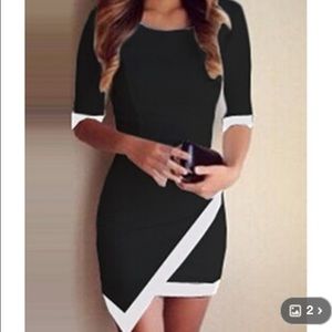 Black and White Asymmetrical Dress