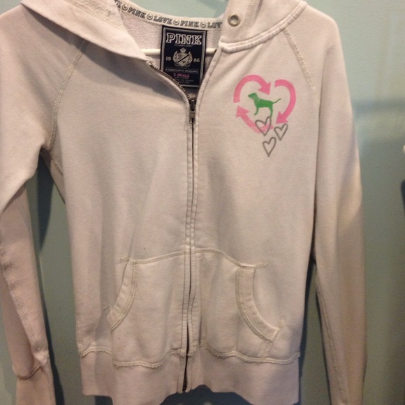 PINK white sweatshirt XS