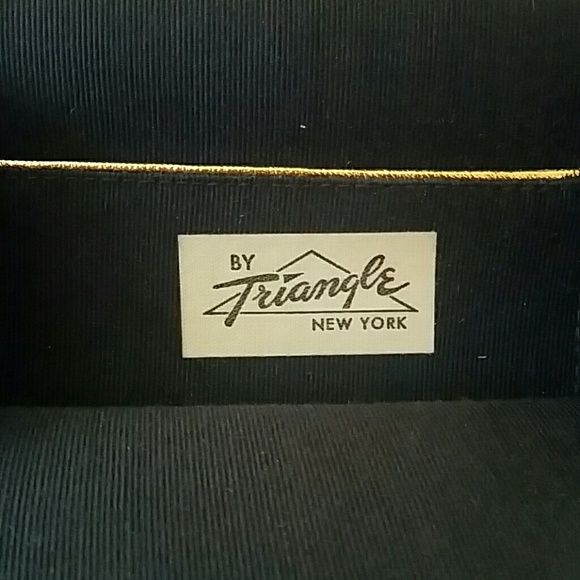 VINTAGE TRIANGLE NY BLUE SUEDE EVENING BAG - Picture 4 of 5