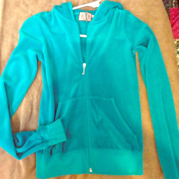 Teal Juicy jacket with design on back