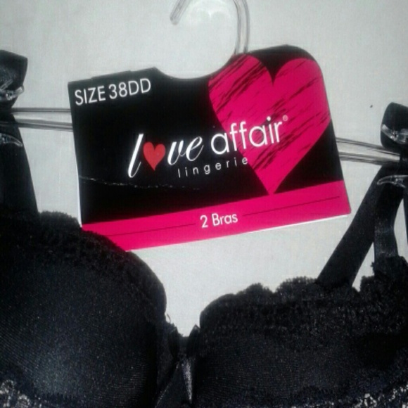 LOVE AFFAIR BRAS 2 PIECES BLACK& LEOPARD PRINT - Picture 2 of 3