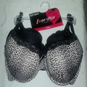 LOVE AFFAIR BRAS 2 PIECES BLACK& LEOPARD PRINT
