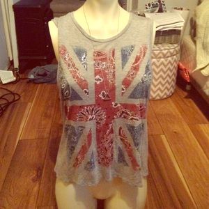 BRITISH Flag Heather Gray Tee