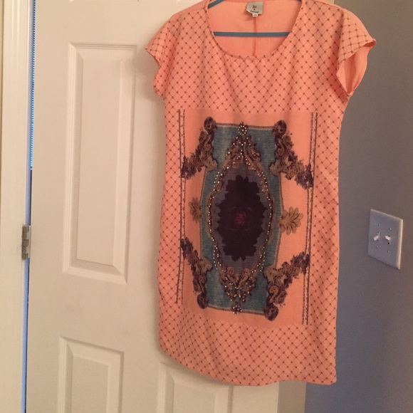 Peach shift dress