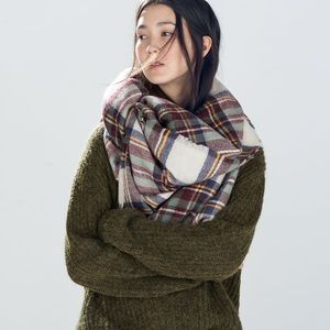 NWT Zara Checked Blanket Scarf
