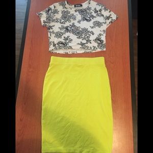**BUNDLE DEAL** crop top and midi skirt