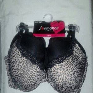 LOVE AFFAIR BRAS 2 PIECES BLACK & LEOPARD PRINT