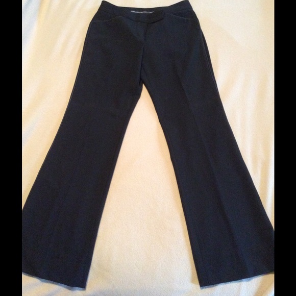 Black Express Editor Pants with leather cord trim