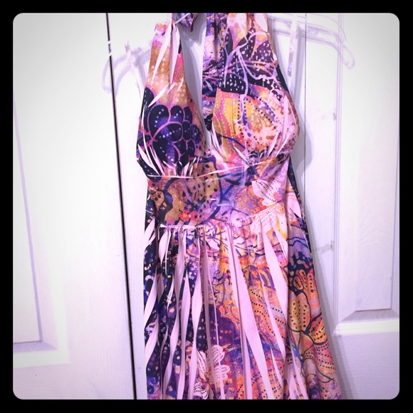 Colorful halter dress from body central