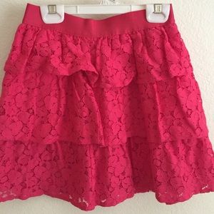 Hot Pink floral material skirt!