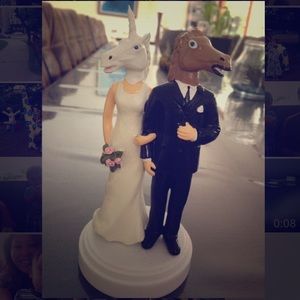 Emo hipster wedding cake topper