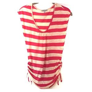 Pink and white striped top