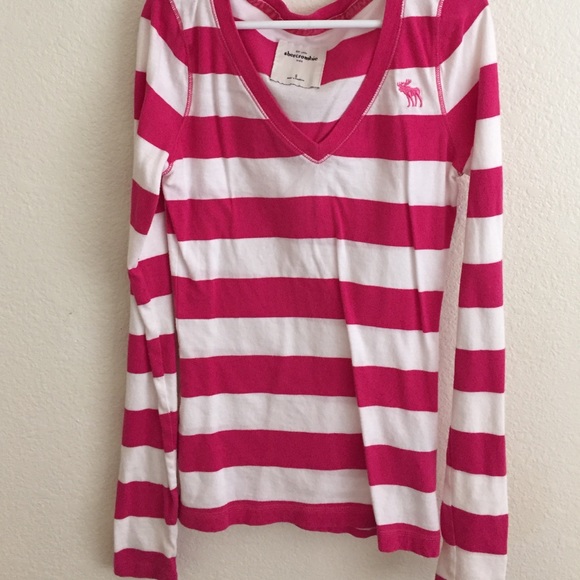 Super adorable pink and white striped long sleeve!