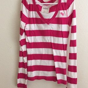 Super adorable pink and white striped long sleeve!