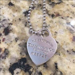 Tiffany & Co heart tag necklace 34 inches
