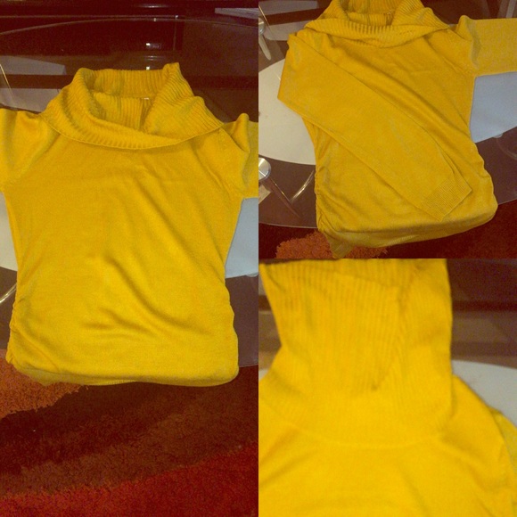 Mustard Cowl Neck Sweater