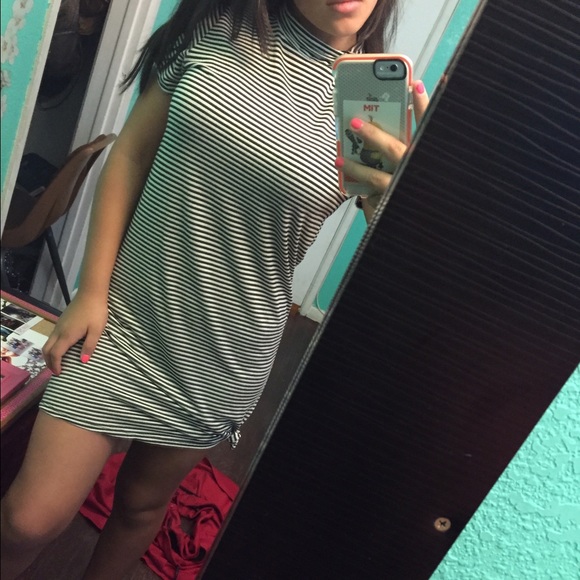 striped t shirt dress