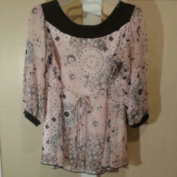 Brown/Pink Blouse - Picture 3 of 4