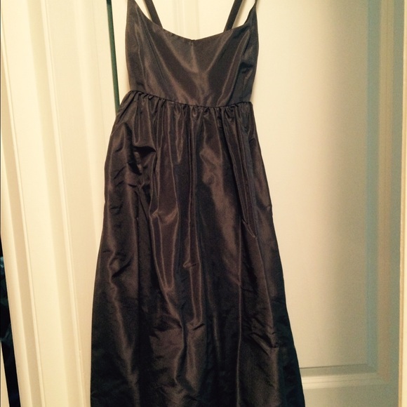 silk charcoal gray party dress