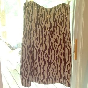 ASOS Strapless Sequin Zebra Dress