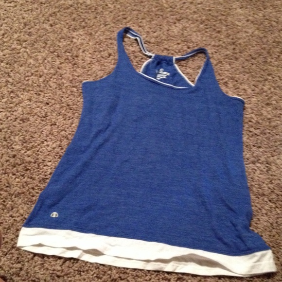 Blue & White running tank top