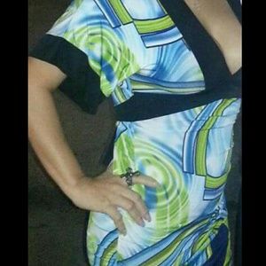 Colorful sexy mini dress