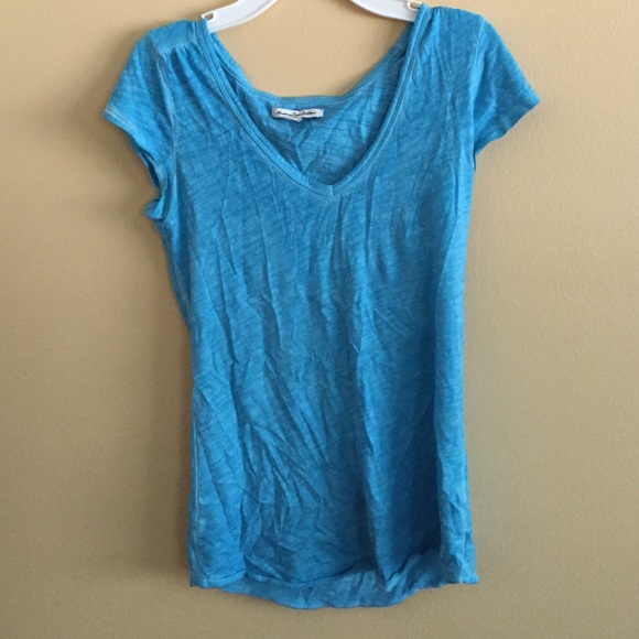 Sky blue V-neck top