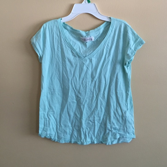 mint color V-neck top