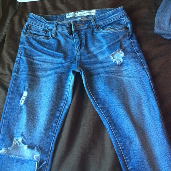 Denim skinny jeans. 6 short