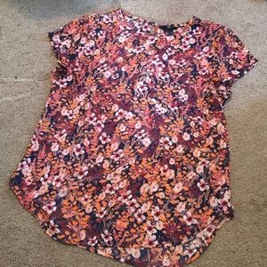 H&M Red/Orange/Purple Floral Shirt