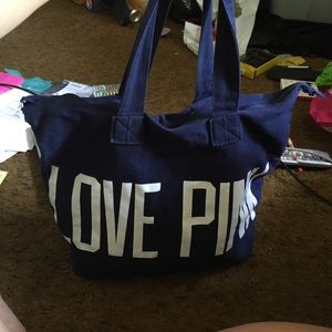 Navy blue PINK tote