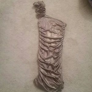 Gold one shoulder dress