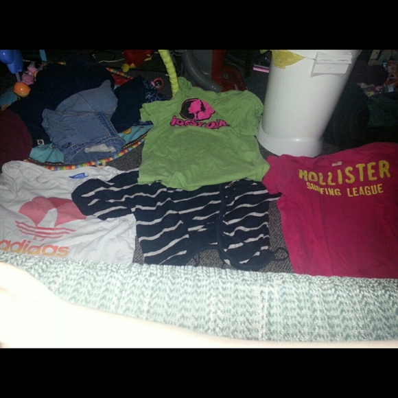 3 shirts and one sweater adidas/Hollister/and moss