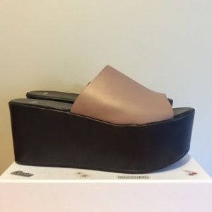 ASOS nude leather mules