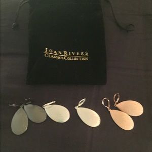 Joan Rivers silver and gold pierced earrings