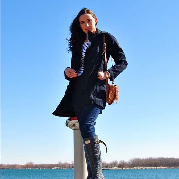 French Connection Jackets & Blazers - Navy Blue French Connection Trench Coat Sz10