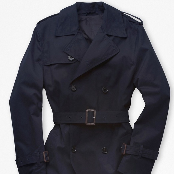 Navy Blue French Connection Trench Coat Sz10 - Picture 2 of 4