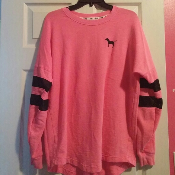 PINK Victoria's Secret Tops - Mesh Panel Varsity Crewneck