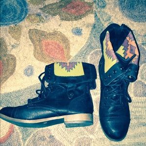 Target brand fold over black combat boots