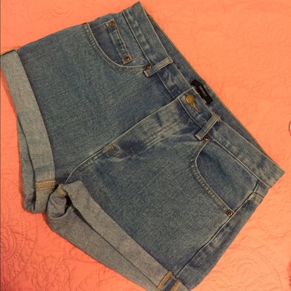 high waisted denim shorts