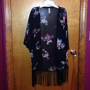 Floral Black and Pink Kimono