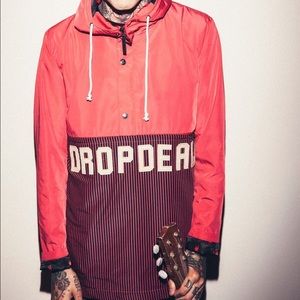 Drop Dead Kagoule Black/Red Rain Jacket