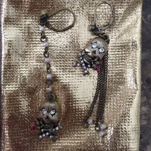 Betsey Johnson Skull & Bones Earrings