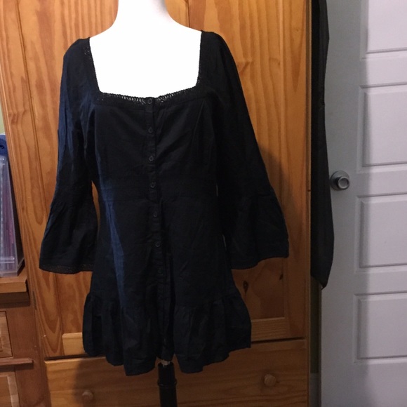 Black gap bohemian style cotton size large shirt