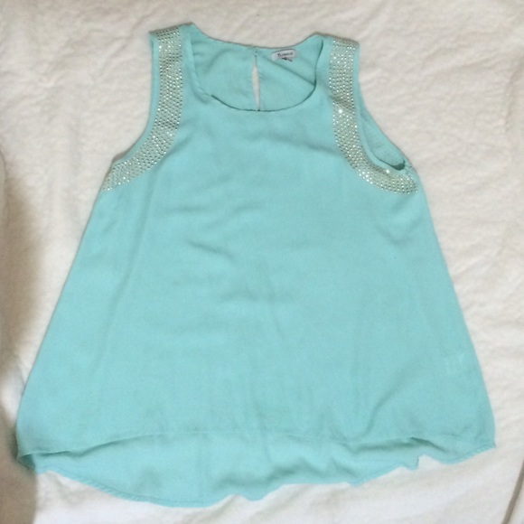 Gold and turquoise tank top